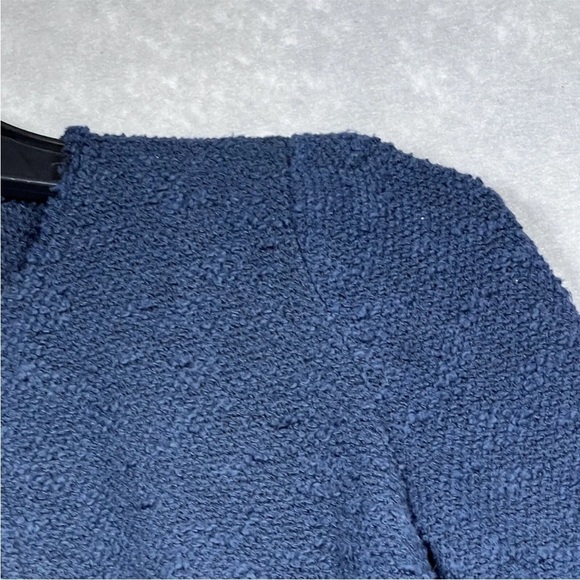 Rebecca Taylor navy blue tweed boucle peplum zip up  blazer - Picture 7 of 8